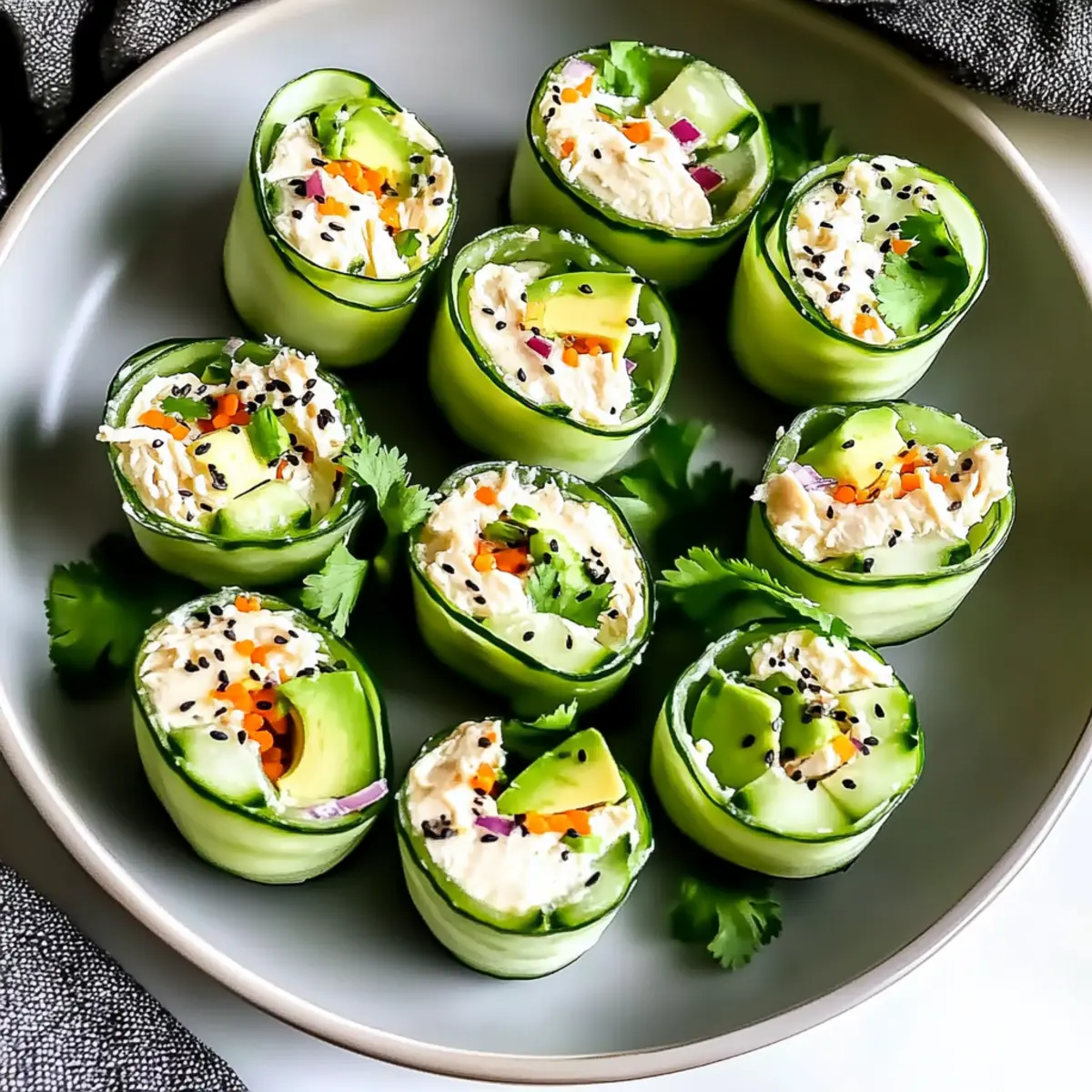 Chicken Salad Cucumber Roll Ups
