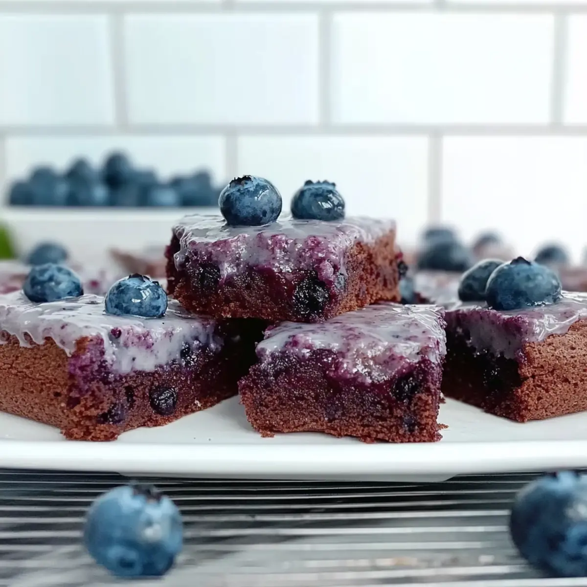 Glazed Blueberry Brownies