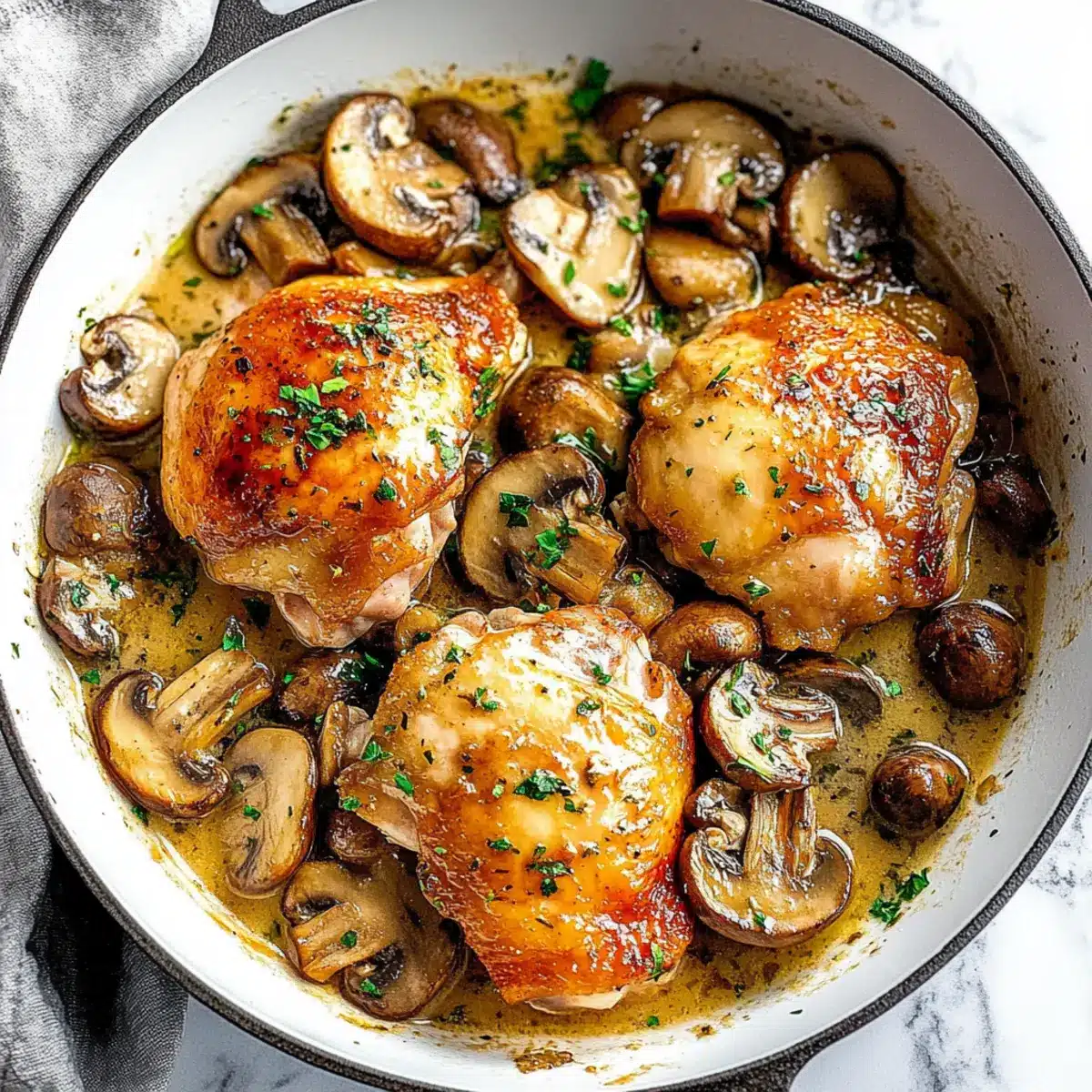 Garlic Mushroom Chicken Thighs
