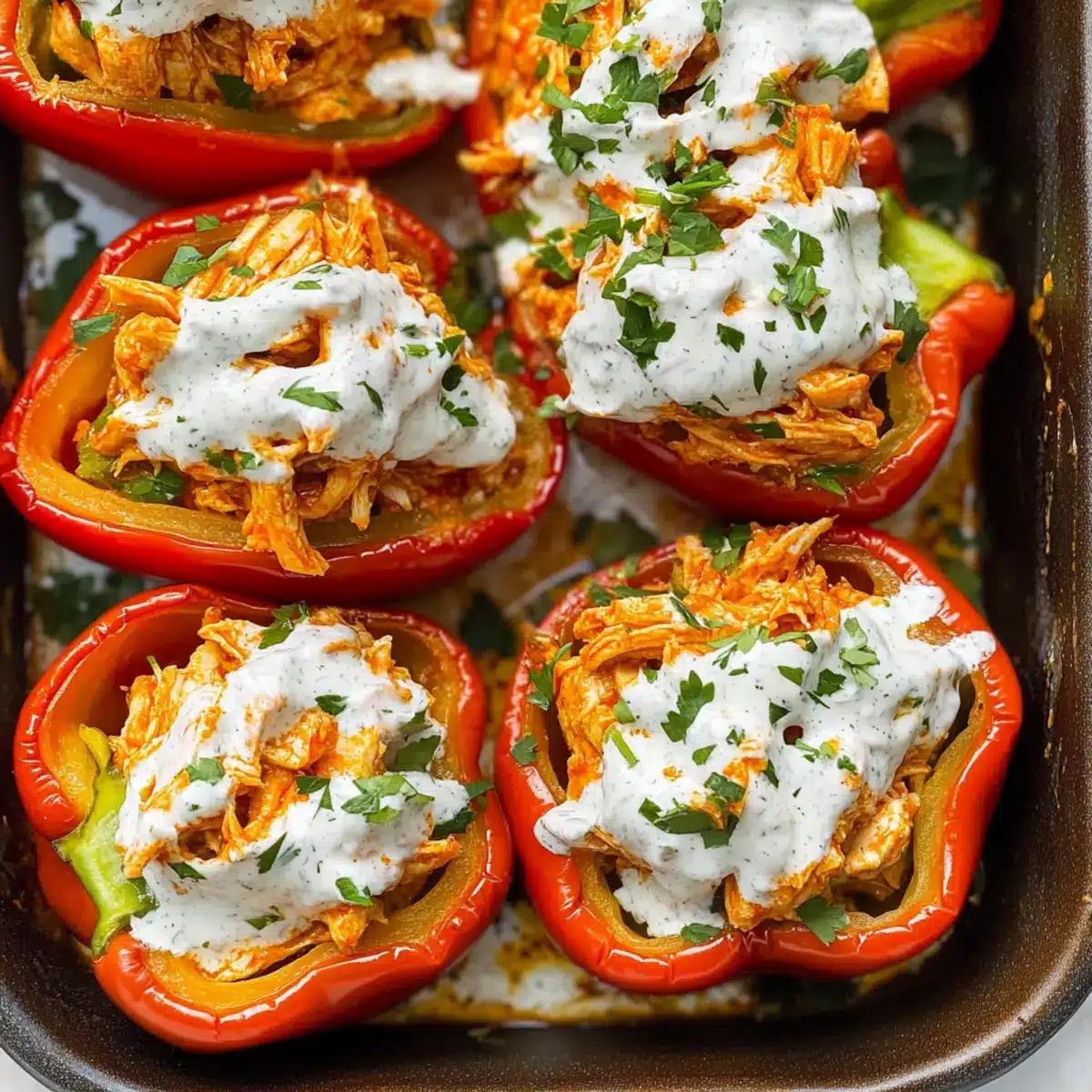 Buffalo Chicken Stuffed Peppers
