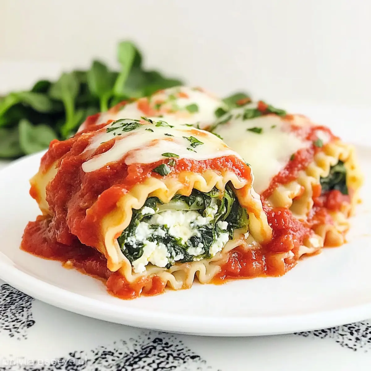 Spinach Lasagna Roll-Ups