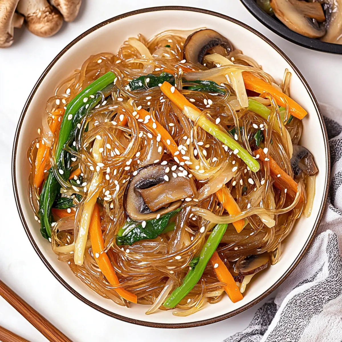 Japchae (Korean Glass Noodle Stir Fry)