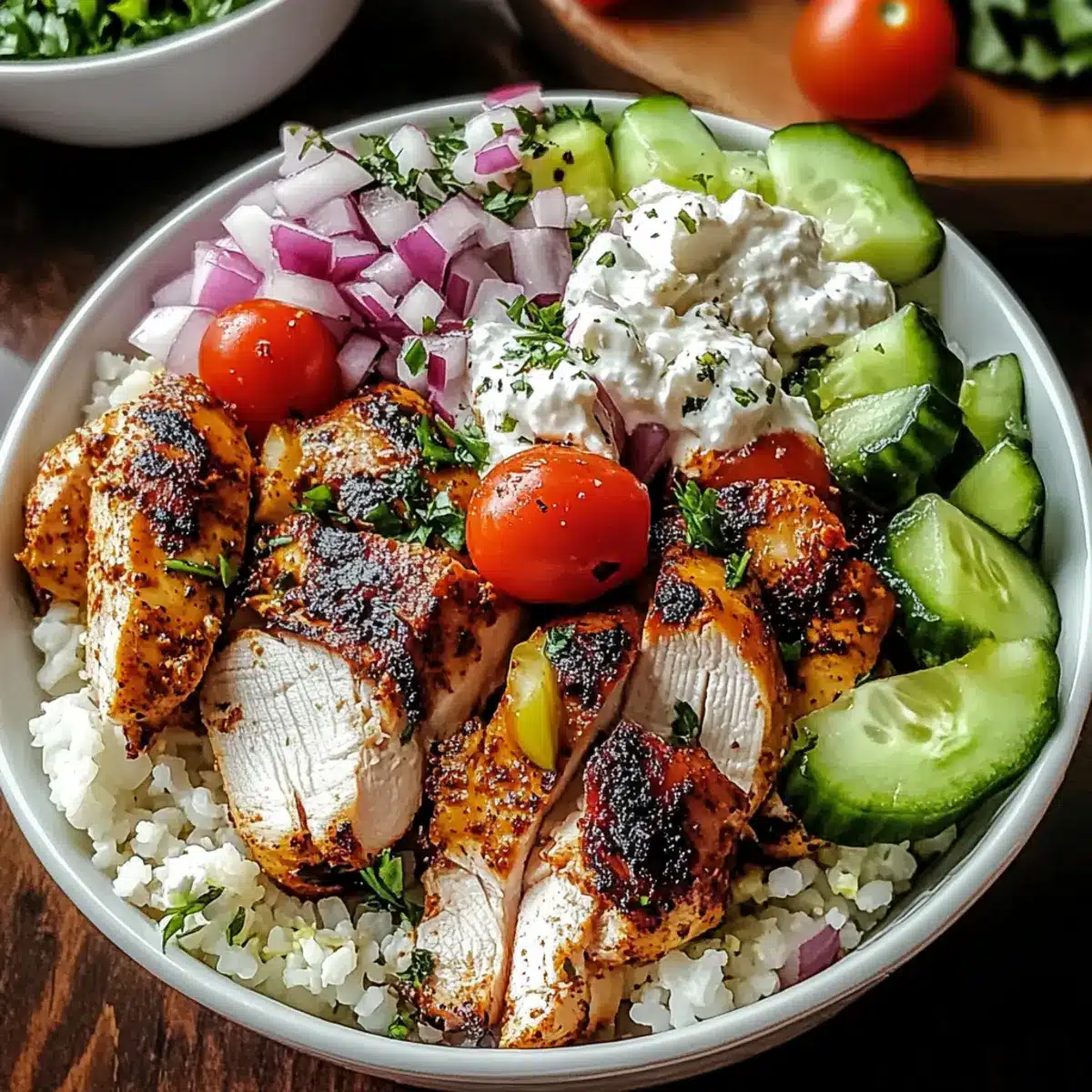 Greek Chicken Gyro Bowls
