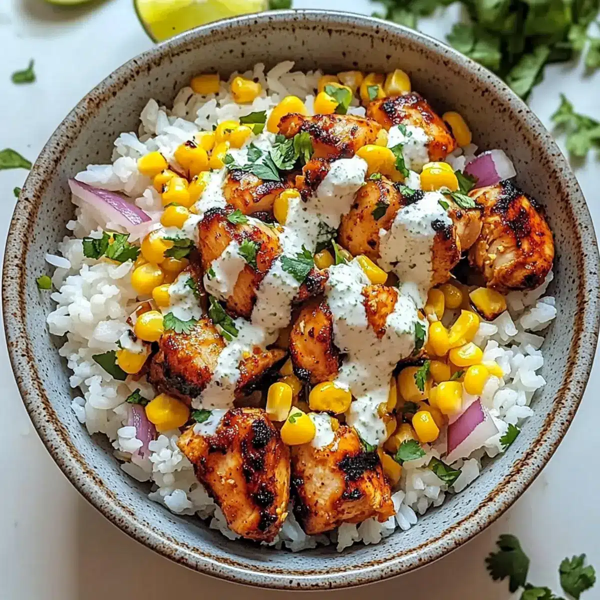 Street Corn Chicken Rice Bowl