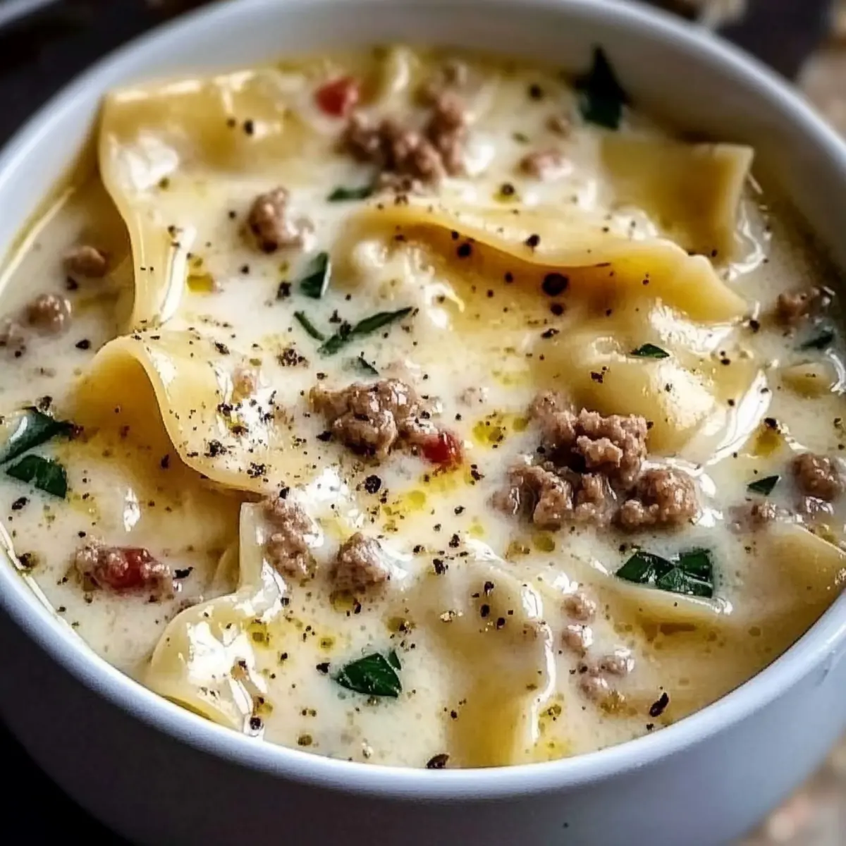 Alfredo Lasagna Soup