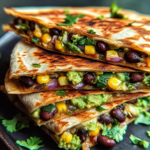 Vegan Quesadillas with Black Beans and Avocado