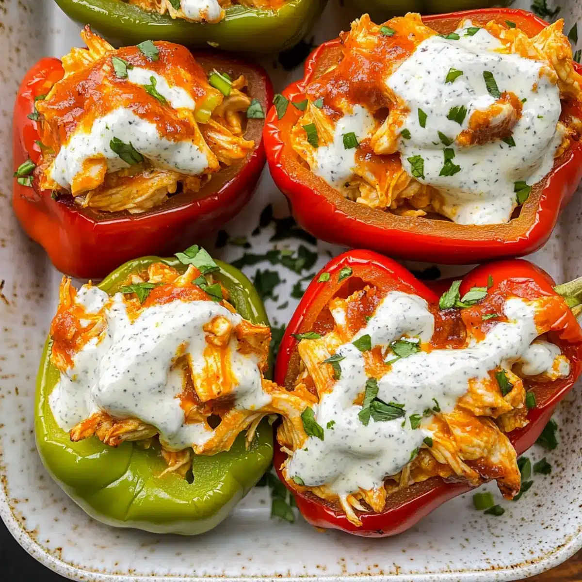 Buffalo Chicken Stuffed Peppers