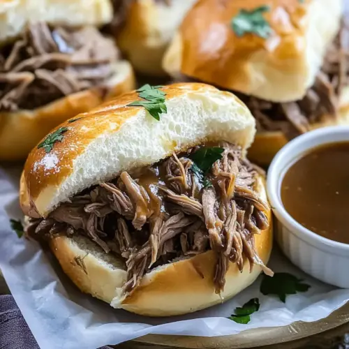 Crockpot French Dip Sandwiches
