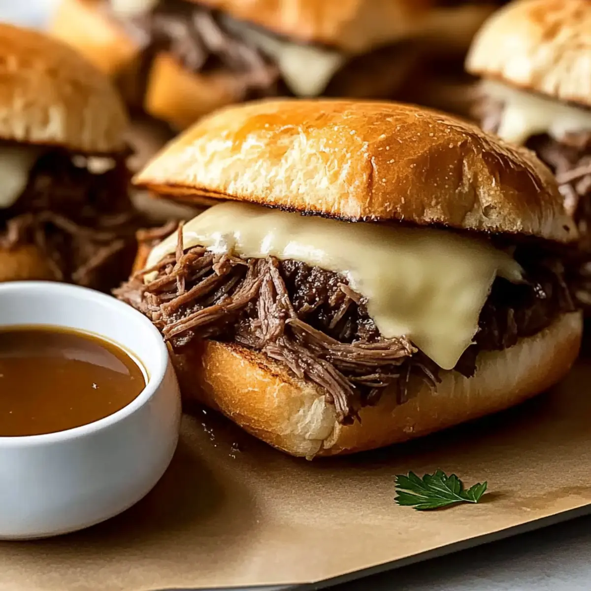 Crockpot French Dip Sandwiches