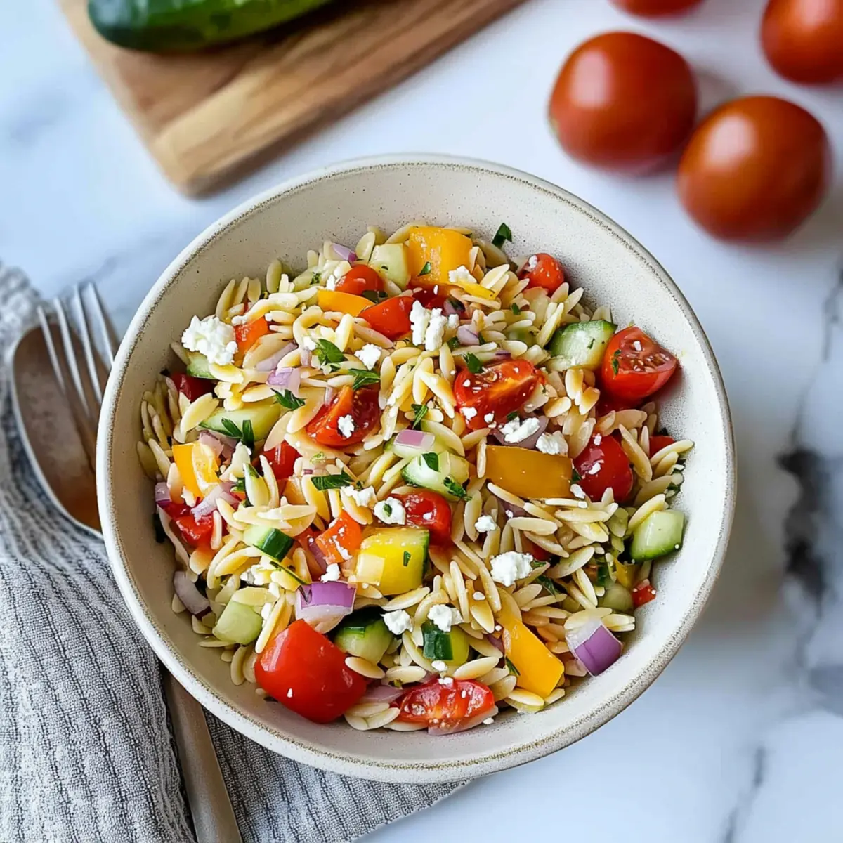 Rainbow Orzo Salad