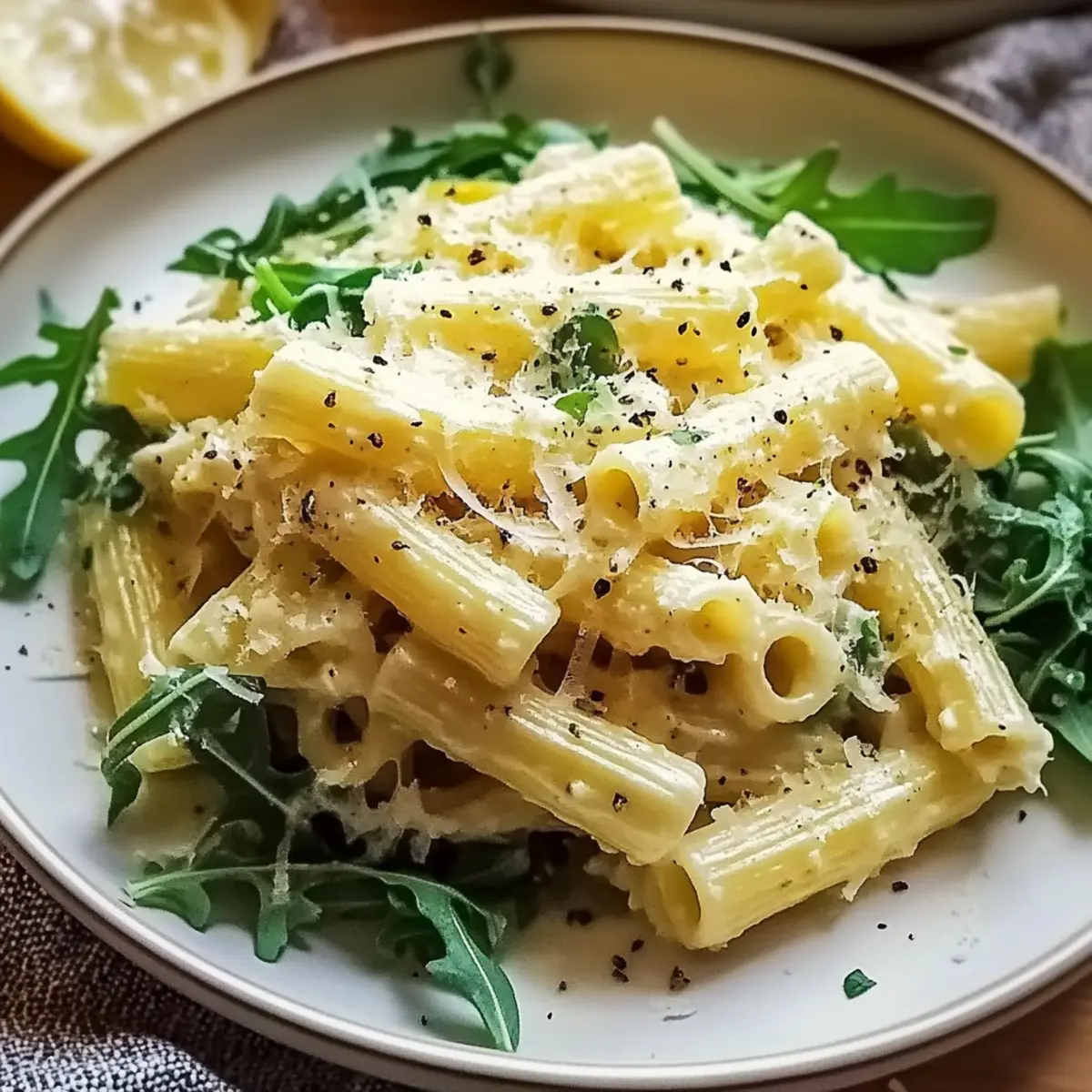 Creamy Lemon Ricotta Pasta with Arugula