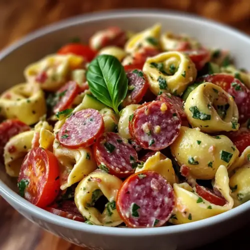 Salami-Mozzarella Tortellini Pasta Salad