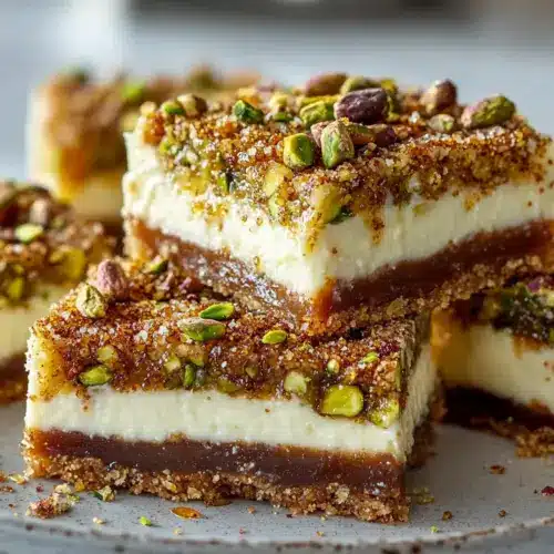 Greek Honey Pistachio Cheesecake Bars