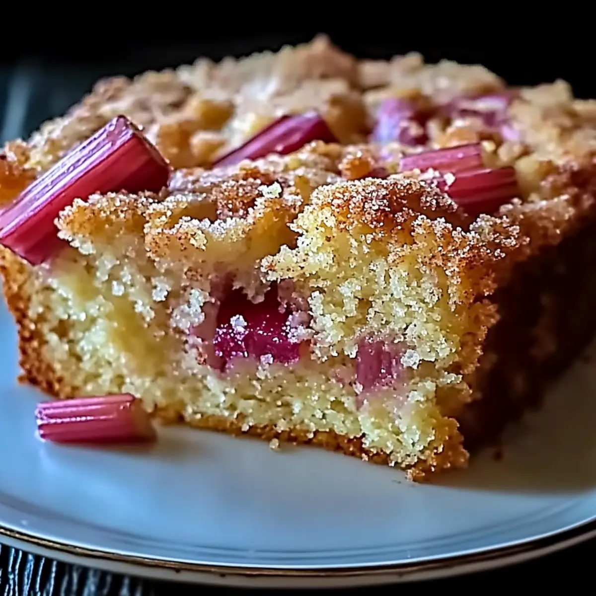 Sour Cream Rhubarb Coffee Cake