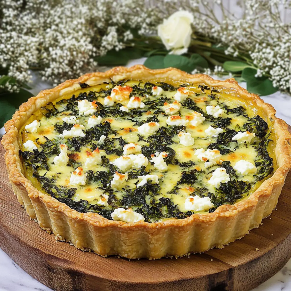 Dandelion Greens and Feta Tart
