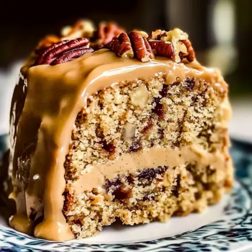 Buttery Pecan Cake with Brown Sugar Frosting