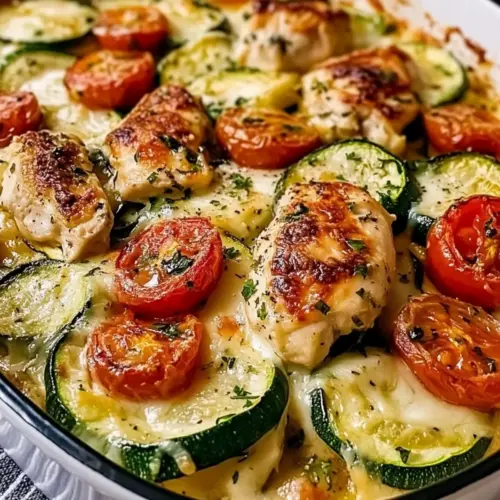 Mediterranean Chicken Zucchini Bake