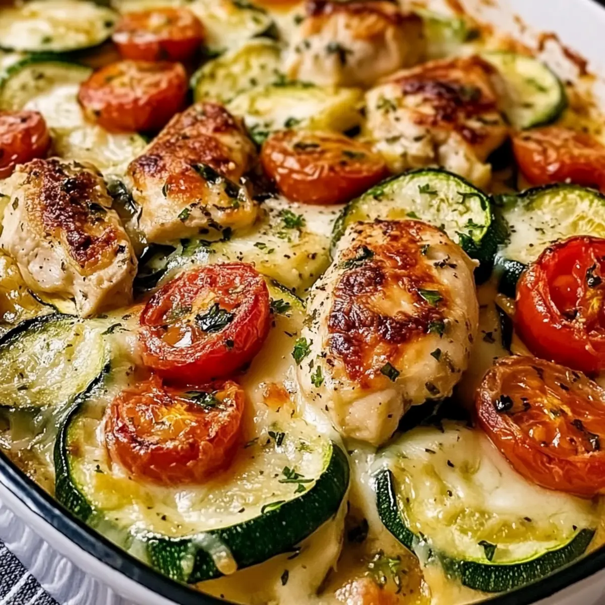 Mediterranean Chicken Zucchini Bake