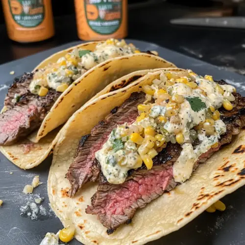 Grilled Steak Elote Tacos