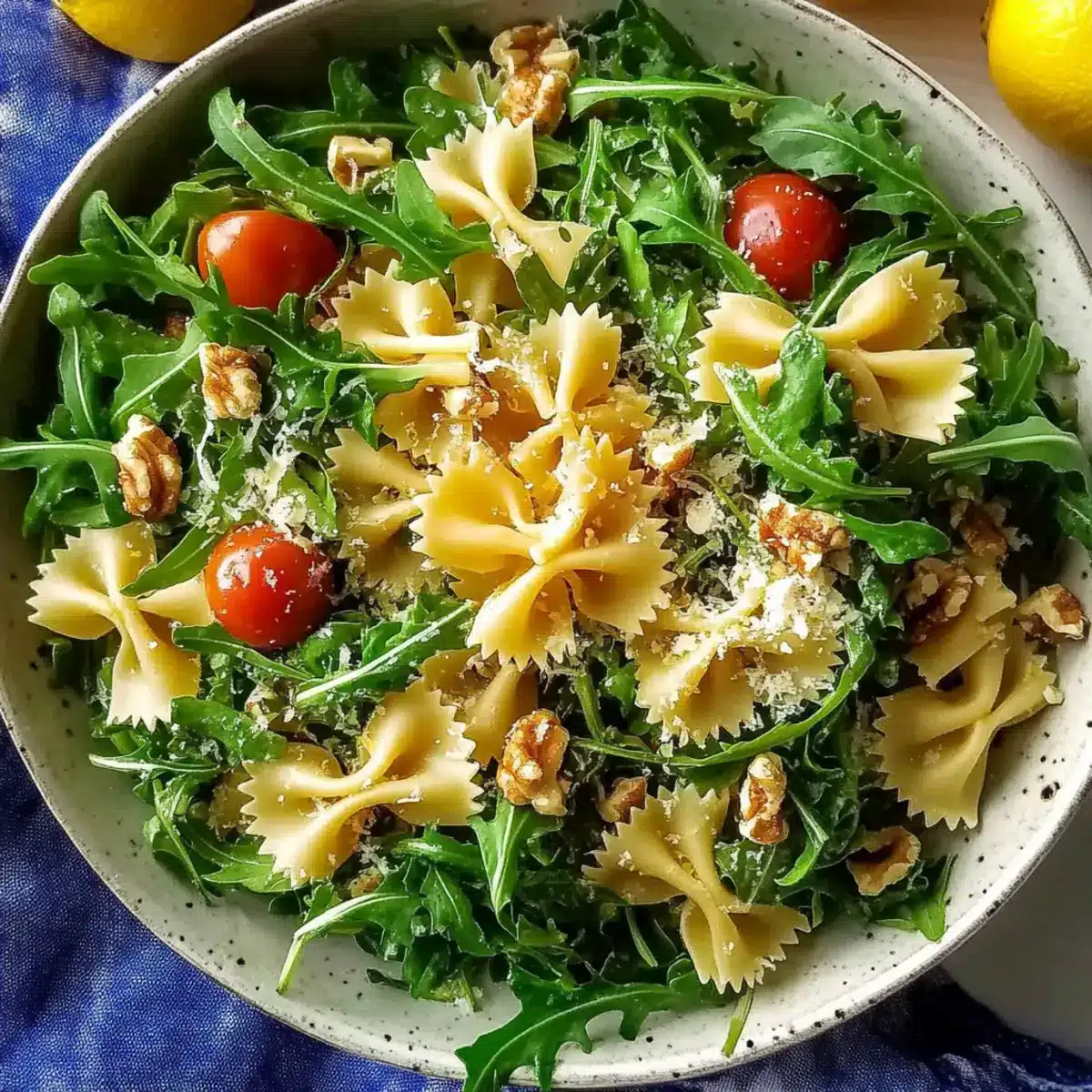 Zesty Lemon Arugula Pasta Salad