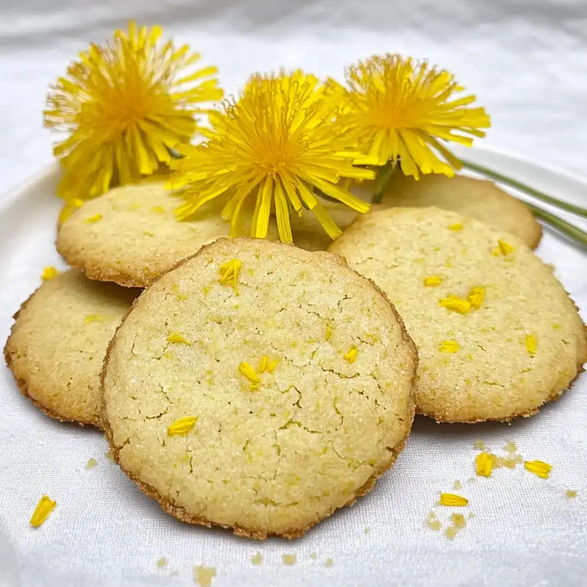 Dandelion Shortbread Cookies