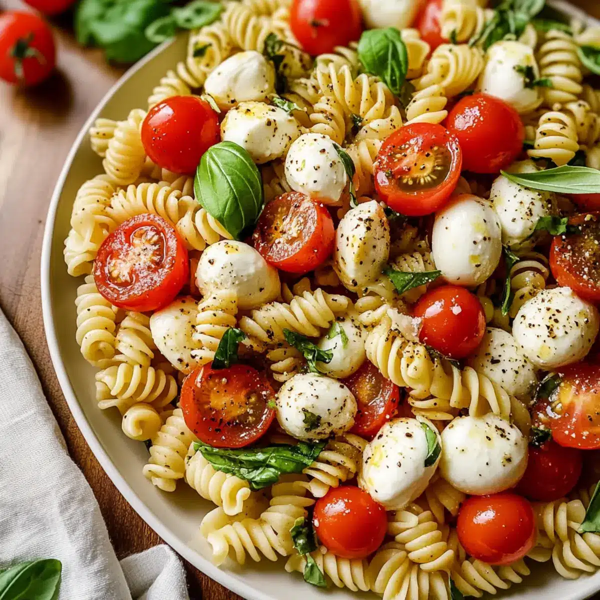 Creamy Caprese Pasta Salad