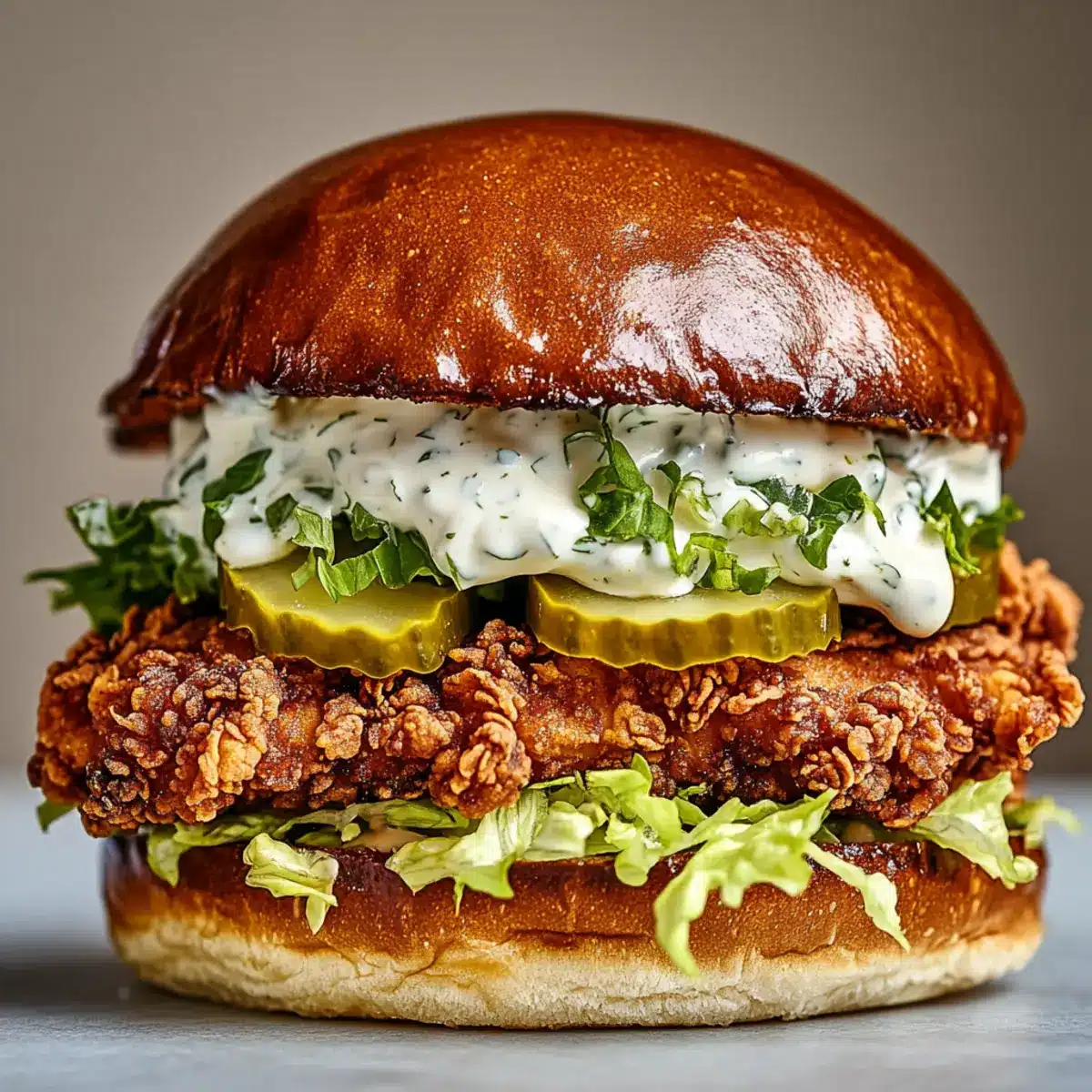 Pickle Brined Fried Chicken Sandwich
