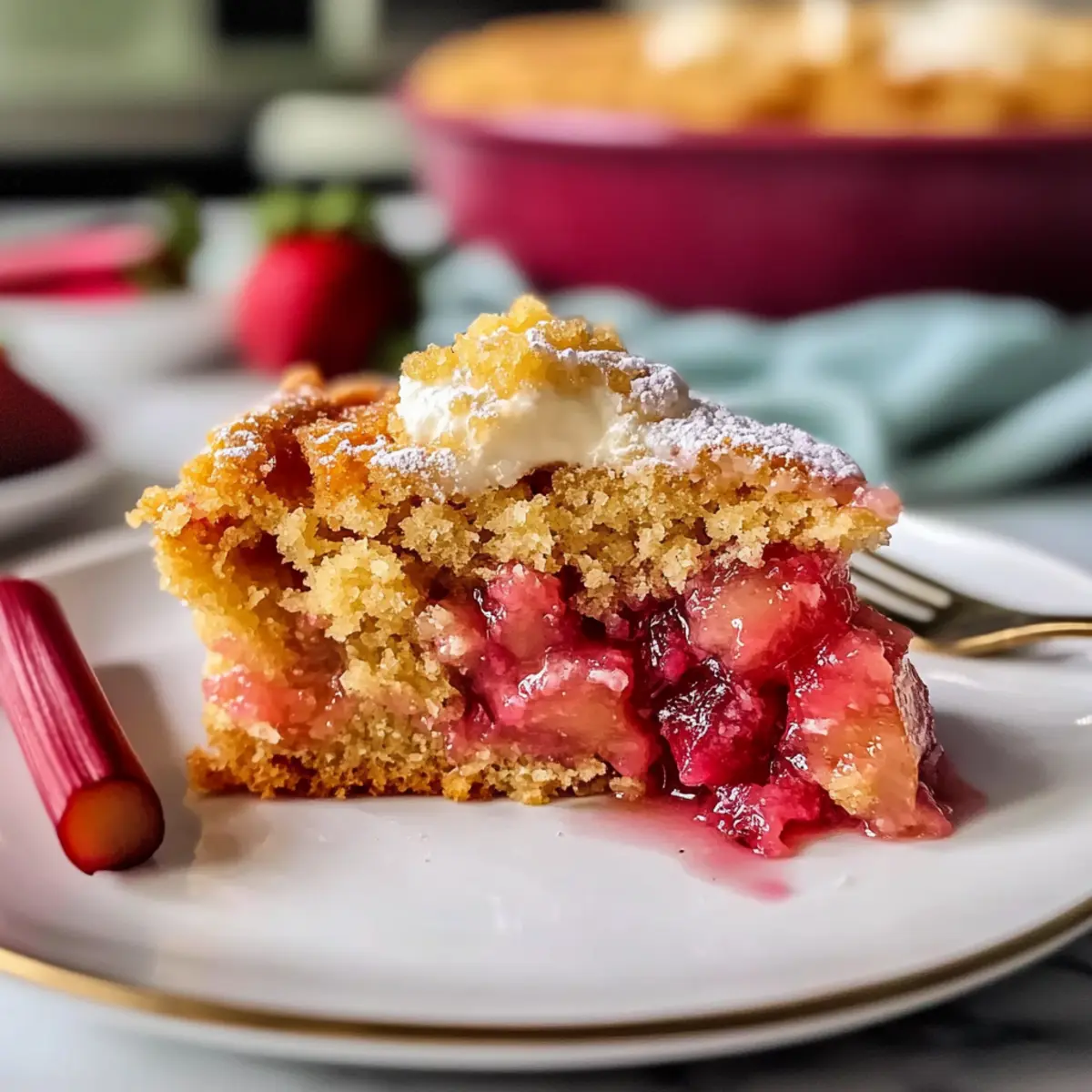 Delicious Rhubarb Dump Cake