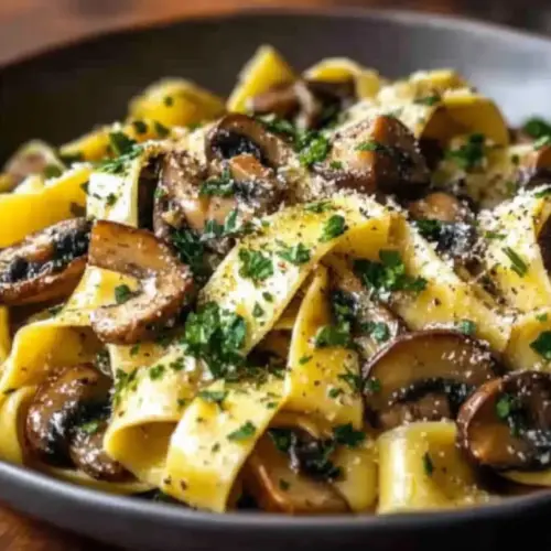 Garlic Butter Mushroom Pappardelle