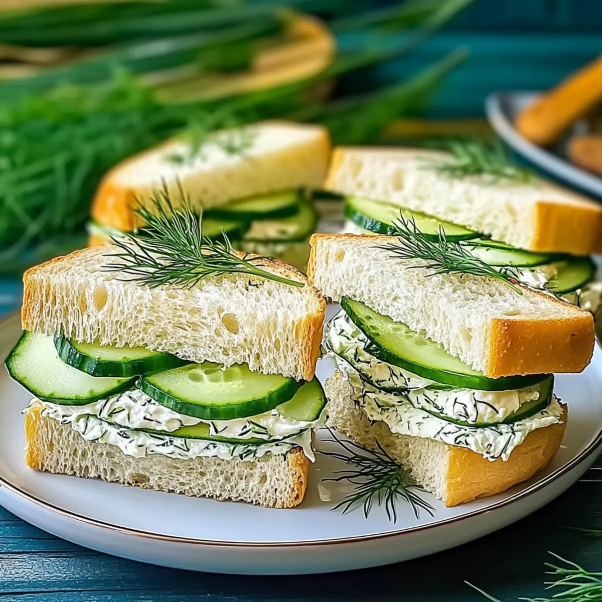 Cucumber Sandwiches with Creamy Herbal Bliss