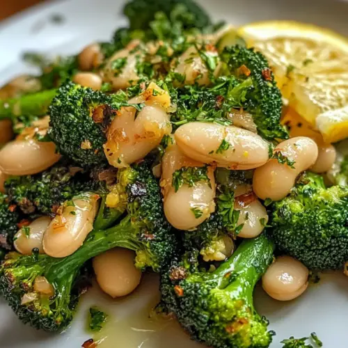 Roasted Broccoli and White Beans