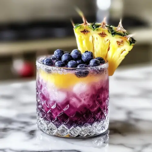 Pineapple Blueberry Margarita Mocktail