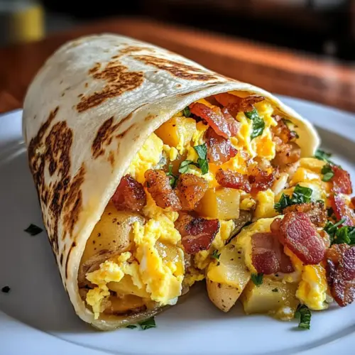 Crispy Bacon Egg and Cheese Burrito with Potatoes
