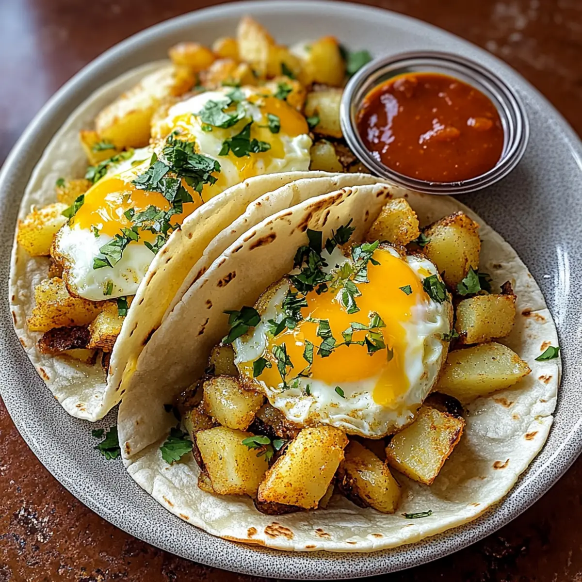 Potato, Egg, and Cheese Breakfast Tacos