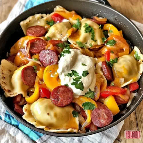 Pierogies and Kielbasa Skillet