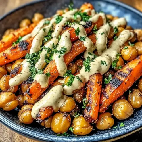 One-Pan Roasted Carrot and Chickpea Bowl
