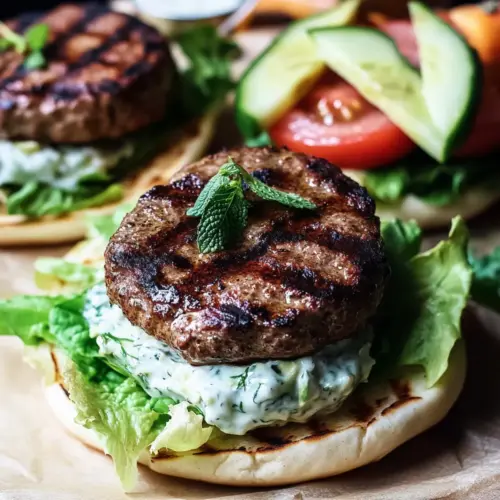 Mint Lamb Burgers with Tzatziki Sauce