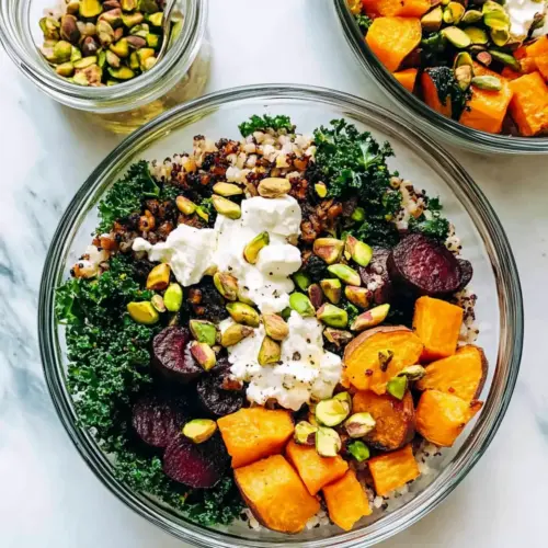 Roasted Veggie Grain Bowl with Balsamic Dressing
