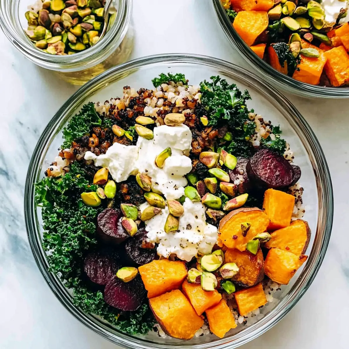 Roasted Veggie Grain Bowl with Balsamic Dressing