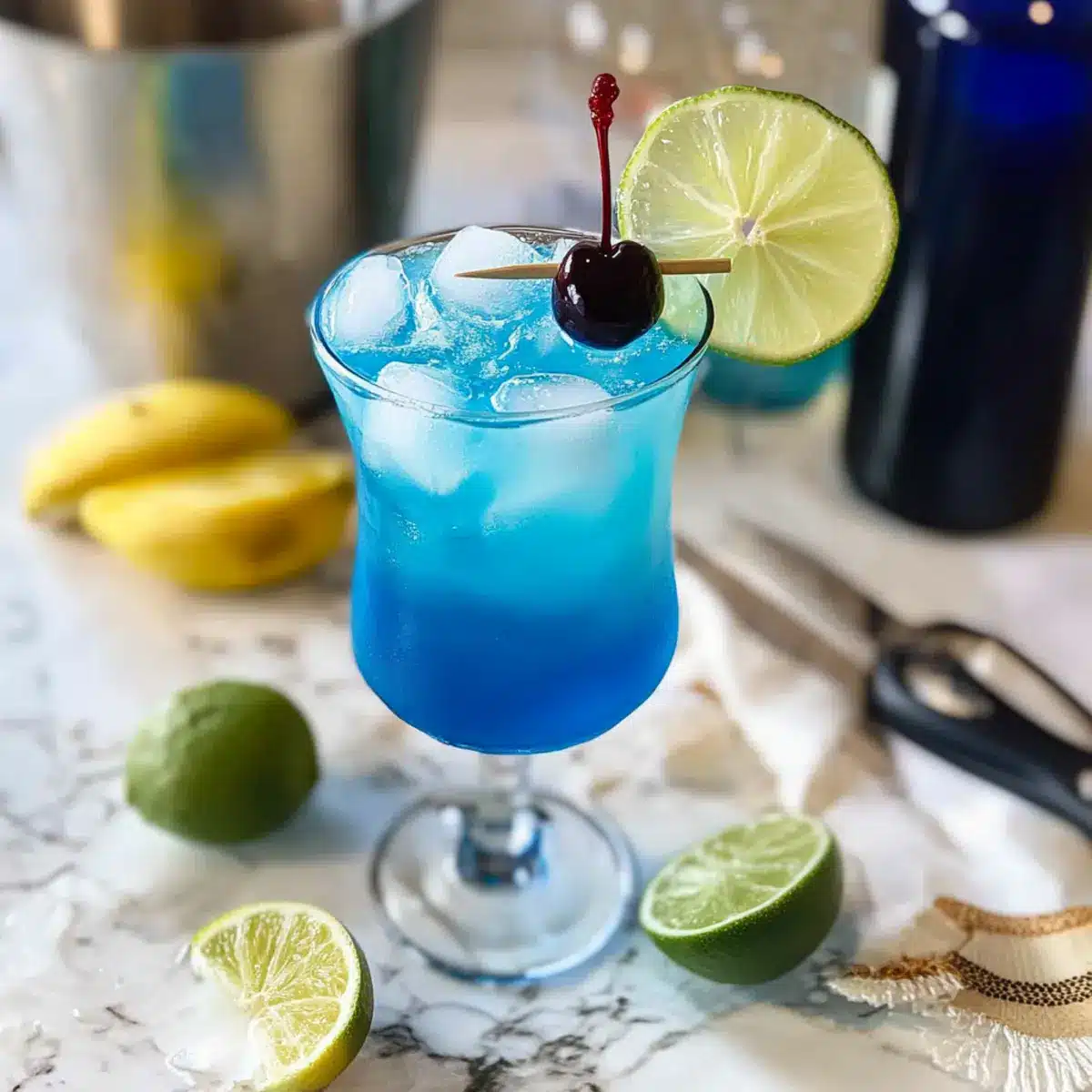 Blue Lagoon Mocktail
