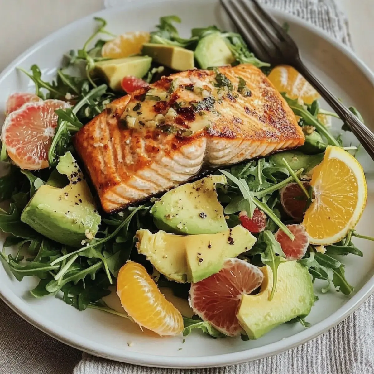 Salmon Salad with Citrus & Avocado Salad