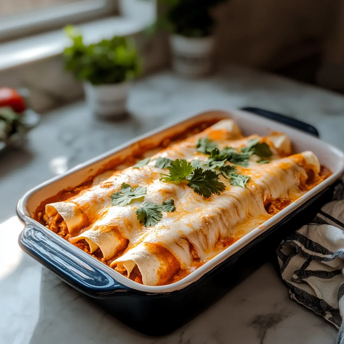 Creamy Crockpot Chicken Enchiladas