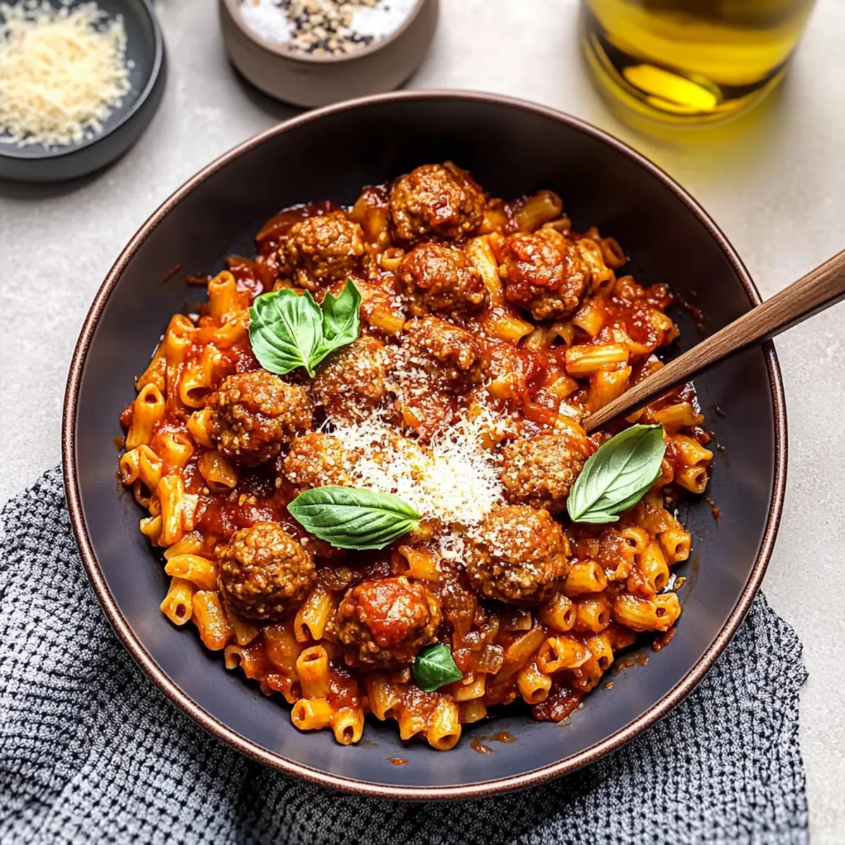 One Pot Meatball Pasta