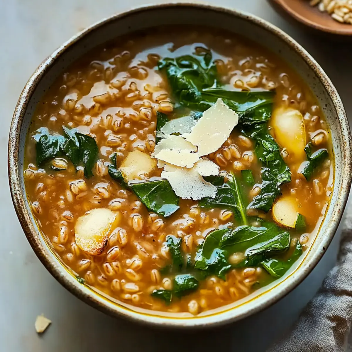 Nutty Farro and Escarole Soup