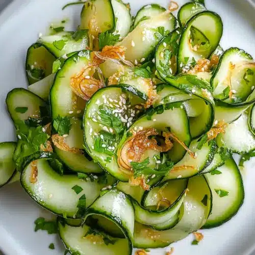 Crispy Cucumber Ribbon Salad with Tangy Sesame Bliss