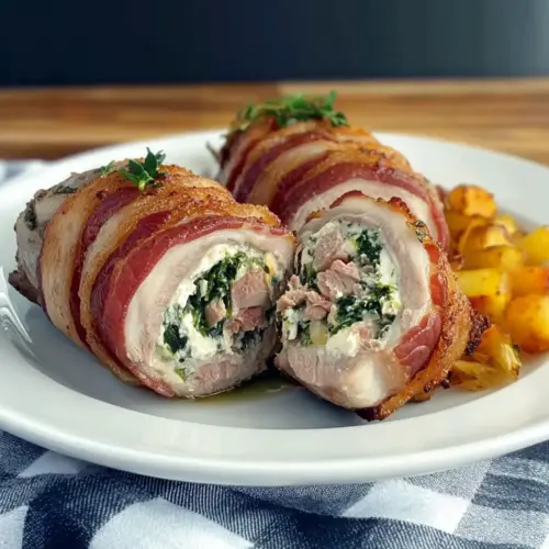 Bacon Wrapped Stuffed Pork Tenderloin