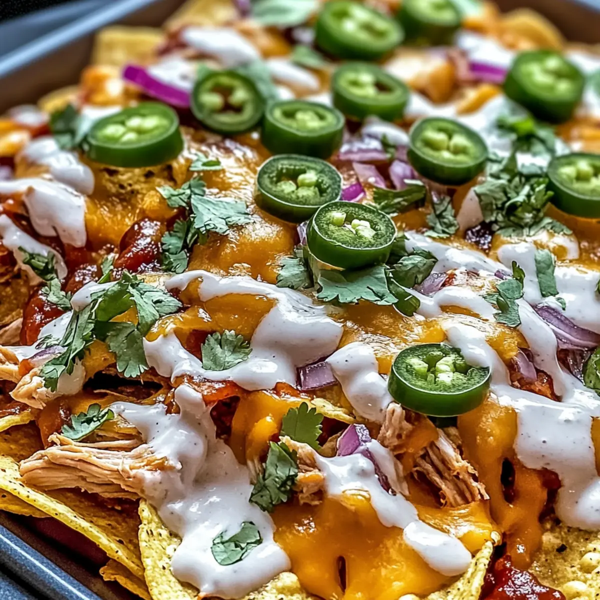 Easy Sheet Pan BBQ Chicken Nachos