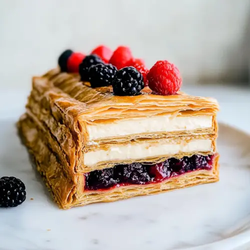 Smoked Vanilla, Bourbon, Blackberry, and Plum Mille-Feuille