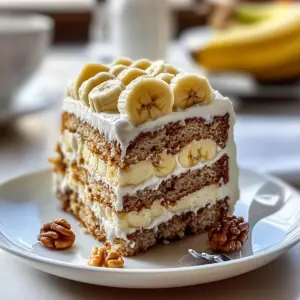 Walnut Banana Cream Cake