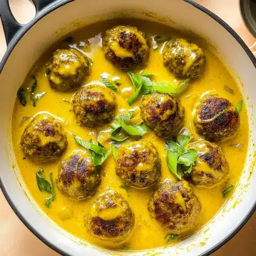 Jerk Meatballs In Coconut Curry Sauce